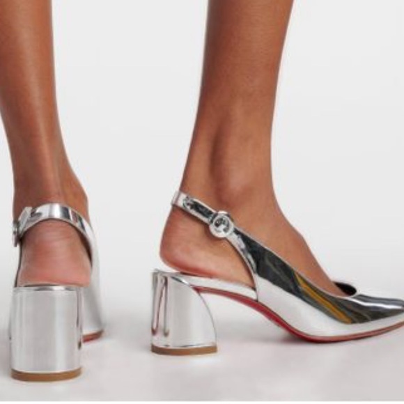 NWB CHRISTIAN LOUBOUTIN
SO JANE SLING metallic leather slingback pumps - Picture 3 of 4